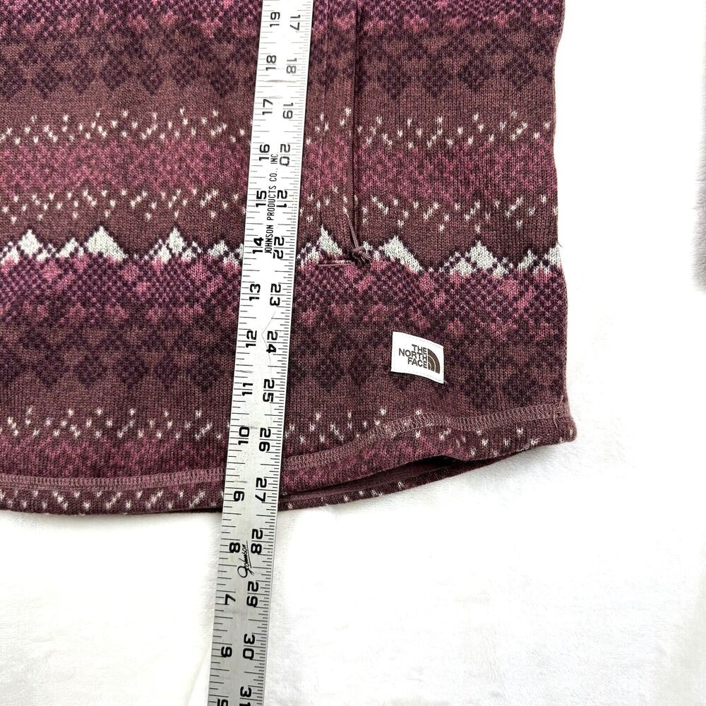 The North Face 1/4 Zip Women’s L Nordic Pattern Red/Brown Pullover Sweater-knit - Picture 9 of 10